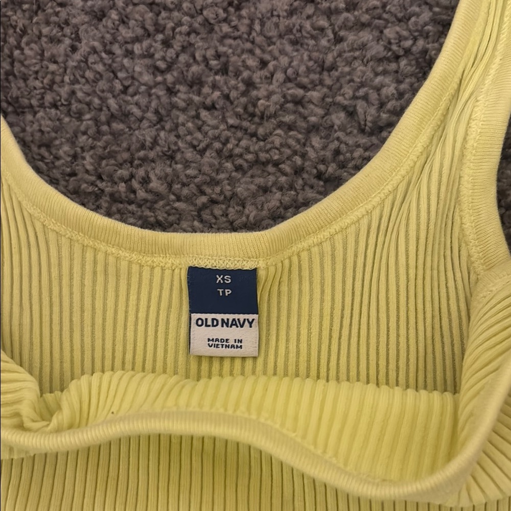 Yellow Ribbed Women's Top - Picture 2 of 2